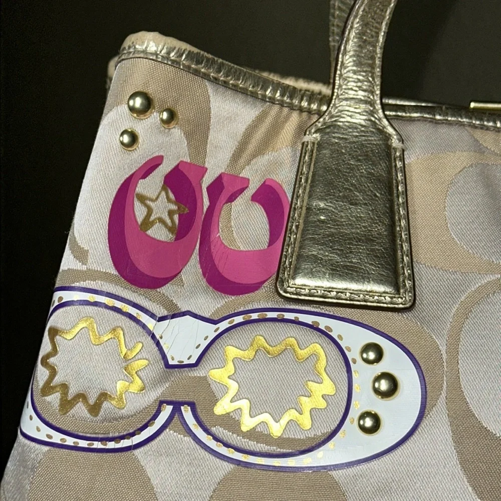 *RARE* COACH Poppy Kisslock Metallic Gold Tote